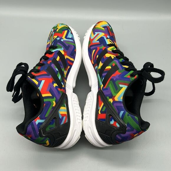 ADIDAS ZX FLUX MENS ATHLETIC SHOES MULTICOLOR GEOMETRIC PRINT SZ 7.5 - Picture 5 of 8